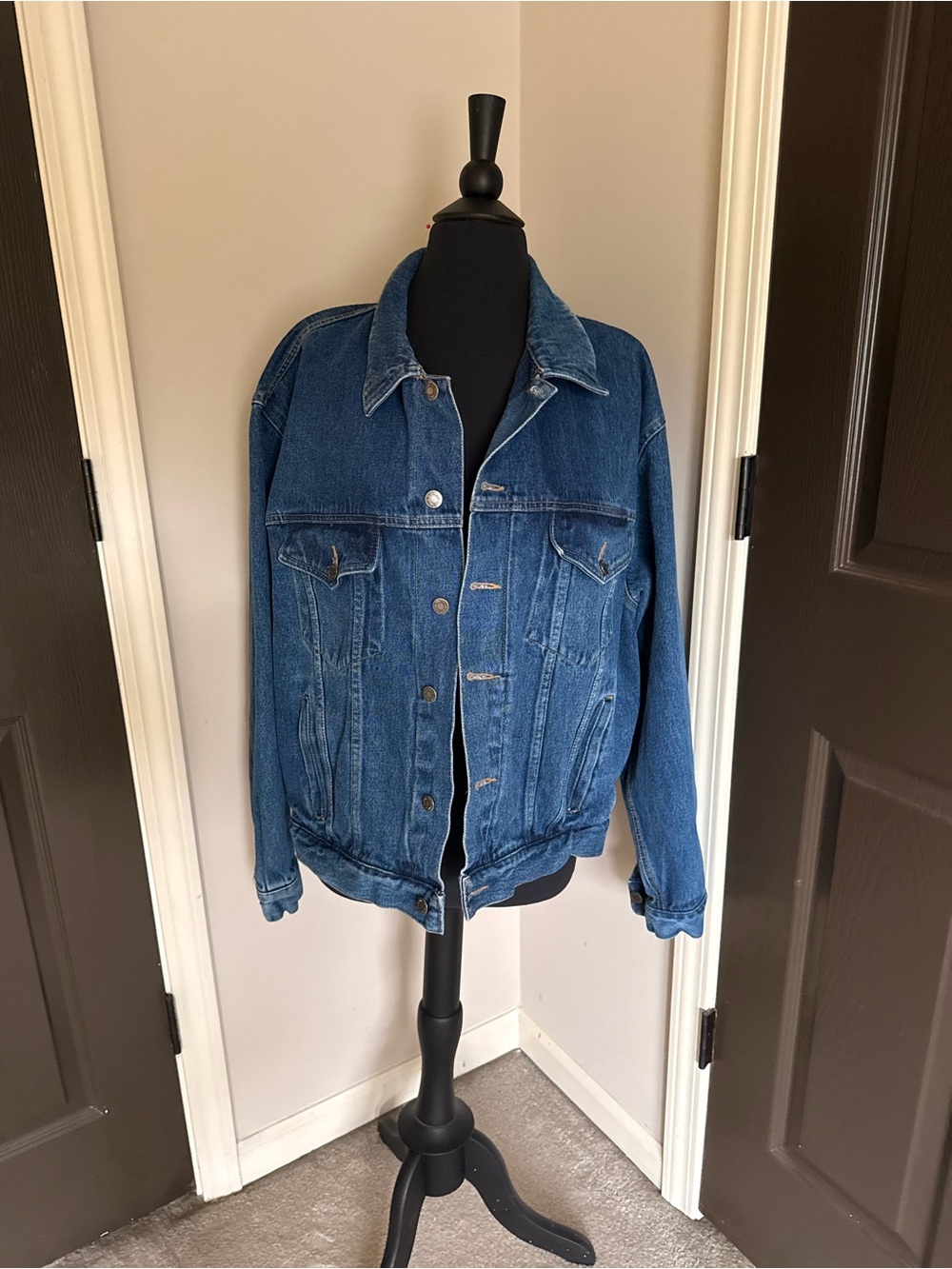 Wrangler Blue Denim Shirt Jacket - Men's Lightweight Trucker Style